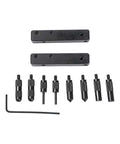 Digital Caliper Accessories Kit 8 Points Internal External Groove including two black clamps and eight measuring heads.