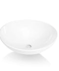 Dope Oval White Ceramic Vessel Sink For Bathroom, Countertop Install, 16 By 13 By Five And A Half Inches, Durable Ceramic Construction