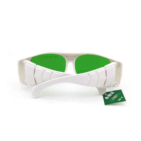 Professional Laser Safety Glasses For Semiconductor And Fiber Lasers 1350Nm 1550Nm 1610Nm Od4Plus Eye Shields with green lenses.