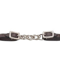 Mini Leather Flat Chain Curb Strap Dark Oil For Small Horses And Ponies Adjustable From 6 Point 5 Inches To 8 Inches Durable