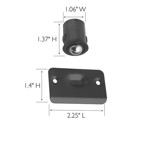 2 Pack Metal Drive In Closet Ball Catch In Matte Black Finish For Modern Doors Zinc Construction With 2.25 By 1.4 Inch Size