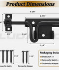 1-Pack Heavy-Duty Lockable Slide-Bolt Gate Latch, Rust-Resistant Metal Hardware for Yard, Fence and Shed Gates dimensions and screws included.