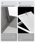 Lockable Drywall Access Hatch With Secure Inspection Panel Galvanized Steel Vent Cover featuring metal swivel center and key lock for easy closure.