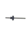 Straight Shot T5 Lead Screw With Nylon Nut For Linear Motion Systems Slick Operation 304 Stainless Steel Shaft, side view