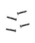 Set of 4 silver top notch replacement temple screws for Wayfarer RB2140 sunglasses with twisted wire construction.