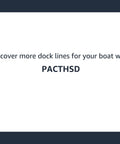 Text showing 'Discover more dock lines for your boat with PACTHSD' with dark border