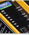 Close-up of Sae J1772 Electric Vehicle Charger Tester For Checking Level 1 And 2 Stations with voltage indicators.