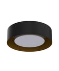 Modern Black And Gold Flush Mount Ceiling Light With Glass Drum Shade Close To Ceiling Round Fixture For Bedroom Living Room Dining Room Hallways And Bathroom Minimalist Style showcasing elegant design.