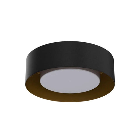 Modern Black And Gold Flush Mount Ceiling Light With Glass Drum Shade Close To Ceiling Round Fixture For Bedroom Living Room Dining Room Hallways And Bathroom Minimalist Style showcasing elegant design.