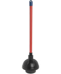 Hella Heavy Duty Industrial Toilet Plunger With A Tough As Nails Fiberglass Handle And Extended Black Rubber Cup for effective drain cleaning.