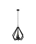 Dope Black Pendant Light For Kitchen Island With Adjustable Hanging Height, 3 light farmhouse chandelier with open diamond frame