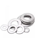 Heavy Duty Top Shelf Stainless Steel M3 Cheese Head Machine Screws With Slotted Heads, Rock Solid Corrosion Resistant Flat Washers And Hex Nuts, Pro Grade Assortment Kit For Rugged Builds And Shop Jobs, assorted stainless steel flat washers.