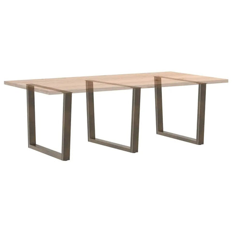 Adjustable Dining Table Legs Set 3 Piece V Shaped Steel Base With Powder Coat Built To Last For Modern Home Decor 100 Cm Wide By 73.3 Cm High Sturdy Metal Legs supporting wooden tabletop