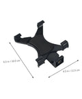 Tablet Screen Fixation Clip Car Phone Holder Quick Install Flat Chuck Mount, black durable plastic clip with dimensions labeled.
