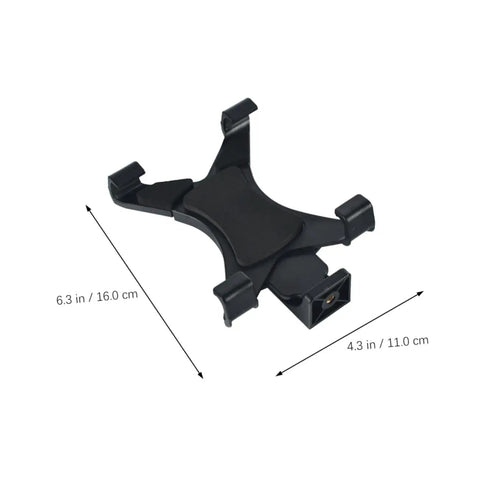 Tablet Screen Fixation Clip Car Phone Holder Quick Install Flat Chuck Mount, black durable plastic clip with dimensions labeled.