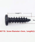 Heavy Duty M3/3mm Pan Head Self Tapping Screws Assortment Kit 500 Pack Zinc Plated Carbon Steel Drill Fasteners close-up of 10mm screw