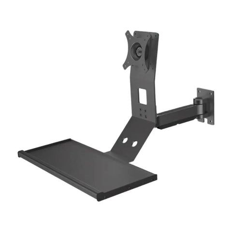 Heavy Duty Monitor Mount For Pc Displays Wall Or Desk Bracket with sleek design, black solid steel, adjustable arm for workspace organization.
