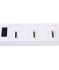 Top view of Drone Battery Charging Hub With LED Display And Intelligent Sequencing Anti Slip Feet For Stable Setup Lightweight Portable Multi Charger For Up To Four Batteries And Drones on a white background.