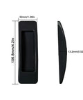 Black plastic Self Stick Instant Cabinet Drawer Handle with side and front view, showing dimensions for easy opening on smooth surfaces.
