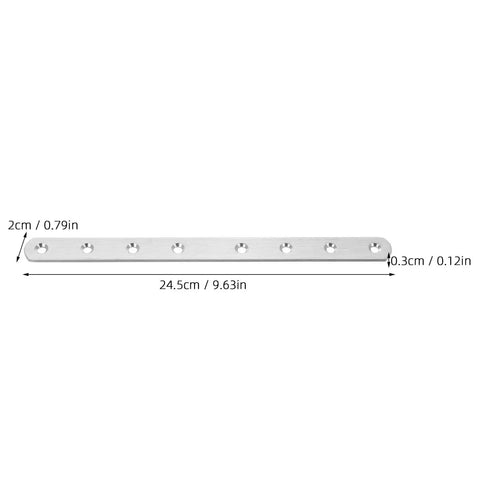 4-Piece Heavy Duty Stainless Steel Straight Brackets And Flat Joining Plates Set For Reinforcing Shelving And Equipment Bases