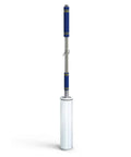 Stretch Film Dispenser Pole With Extra Long Reach For Fast Pallet Wrapping, Heavy Duty Industrial Handle Lets You Wrap 12 To 24 Inch Pallets Top To Bottom, Fits 2 To 3 Inch Core Rolls, Effortless, Efficient, No Bend Operation, blue handle
