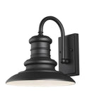 Redding Station Outdoor Wall Light In Aluminum For Wet Locations, 12 Inch Medium Lantern, Period Inspired Restoration Style, Tough Outdoor Glow For Porch Or Entryway, side view