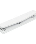 Metal 3 Hole Punch For White Paper, 10 Sheet Capacity, Built Tough Desk Side Workhorse shown in a side angle view
