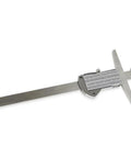 Double‑Hook Digital Depth Gauge Waterproof Stainless Steel Electronic Vernier Caliper from above, showcasing clear scale.