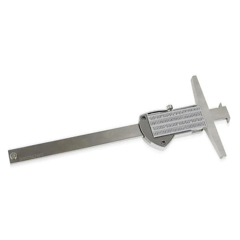 Double‑Hook Digital Depth Gauge Waterproof Stainless Steel Electronic Vernier Caliper from above, showcasing clear scale.