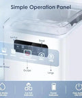 Quick Chill Countertop Ice Maker With Automatic Self Cleaning And Flexible Cube Options Generating Twenty Six Pounds control panel with indicators