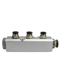 Three Way Pneumatic Fitting Air Manifold Block Splitter 30x30mm G1/4 In To G1/2 In Ports, 3 Way Quick Connect Block