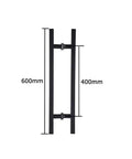 Side view of Black Painted Stainless Steel Square Tube Door Handle Push Pull For Glass Wood And Metal Doors Heavy Duty Office Hardware Modern Sleek Design Fits 8 Size Options 1200x800mm