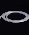 Three Eighths Inch ID And One Half Inch OD Top Notch Food Grade Silicone Tubing High Temp For Home Brewing And Winemaking 3.28 Feet Long FDA Compliant Flexible And Easy Clean coiled on black background
