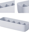 Stackable Plastic Underwear Storage Containers With Divided Compartments To Straighten Up Your Wardrobe Kick Clutter To The Curb Keeping Socks Bras Neck Ties Squeaky Fresh, grey organizer with compartments.