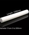 PTFE Teflon Round Rod Bar 30mm Diameter By 1000mm Length Set Of 10 Virgin White on black background