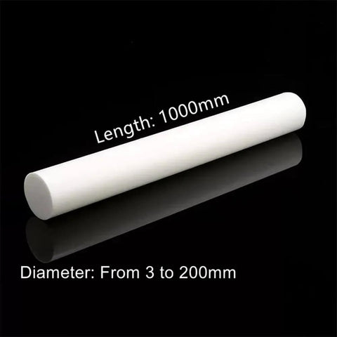 PTFE Teflon Round Rod Bar 30mm Diameter By 1000mm Length Set Of 10 Virgin White on black background