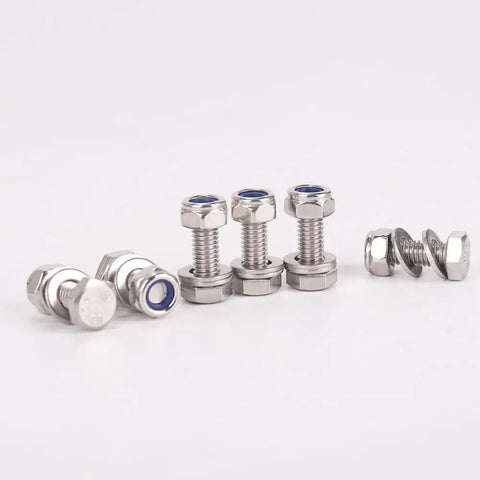 Stainless rings and nuts for Stove Jack Tent Flashing Kit With High Temp Flexible Pipe Sealing, components display.
