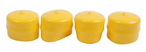 Four Pack Yellow Axle Cap Bearing Cover M143338 for John Deere lawn mowers and tractors, front view