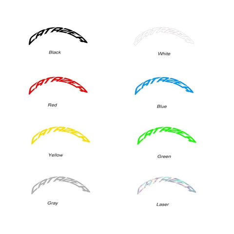 Color options for decals on 700C Carbon Road Wheelset, including black, white, red, blue, yellow, green, gray, and laser.