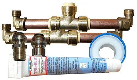 4 Panel Hybrid Solar Water Heater Kit With Double Row Setup Fits Existing Gas Or Electric Tanks Slashes Monthly Bills Keeps Hot Water Running Smoothly Even On Cloudy Days For No Sweat Seasonal Savings plumbing components including pipes and sealant tube