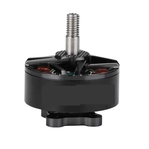 Close-up of black brushless drone motor 2810 for FPV quadcopters, featuring shaft and coil details, part of a 4-pack.