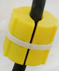 Close-up of a yellow Magnetic Fuel Saver Kit For Cars, Four Piece XP-2 Universal Emission Vehicle Economizer Gas Device, ABS Construction.