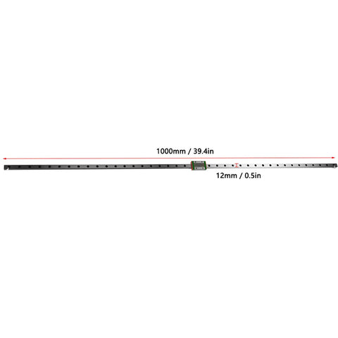 1000mm Linear Rail System With MGN12H Carriage Block For DIY 3D Printer And CNC Machines, lightweight and durable