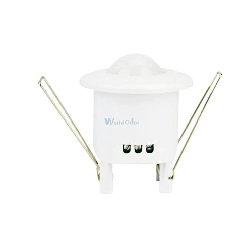 Ceiling PIR Motion Sensor Lampholder For LED Bulbs, 110-240V AC Auto On Off Light Switch, infrared detector, white plastic