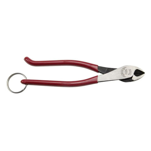 9 Inch High Leverage Diagonal Cutting Pliers With Split Ring Tether For Fall Protection Ironworker Grade Power Induction Hardened Knives