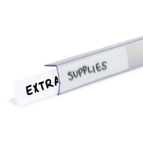 Slick Clear Plastic Shelf Clip Label Holders Fits One Inch Thick Racks No Sweat Installation Perfect For Warehouse Storage And Retail Inventory Management Pack Of Ten