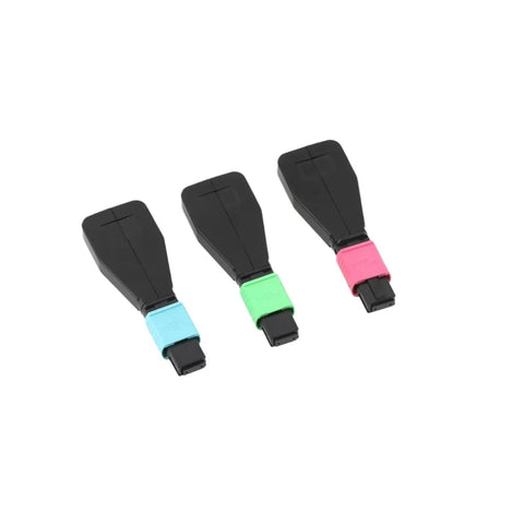 Fiber Optic Loopback Adapter Pro-Grade For Single Mode OM3 OM4, Female Connector, 8 12 24 Pin Options, 12 Core MO3 Compatible, High Speed Network Test Plug, Durable One Color Finish For Enterprise Fiber Labs, three loopback adapters with colored connectors