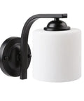 Dope Matte Black Wall Sconce With Milky White Glass Shade Modern 1 Light Vanity Bath Fixture For Bedroom Hallway Kitchen Porch