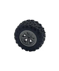Single wheel from the 10 Piece Toy Wheel Set with real rubber tires and metal shafts for RC cars trucks robots drones helicopters and DIY projects