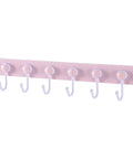Kids Room Wall Mount Coat Rack With Six Rotating Adhesive Hooks For Hanging Clothes Kitchen Tools Towels Pink Decorative Hangers